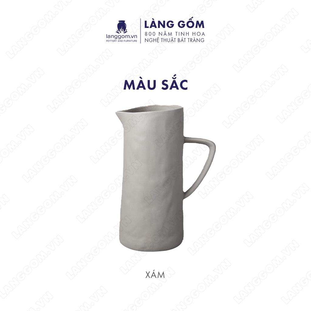 Bình hoa, lọ hoa Gốm sứ Bát Tràng cao cấp Men mát dáng bình sữa trơn làm quà tặng, trang trí - Làng Gốm Bát Tràng