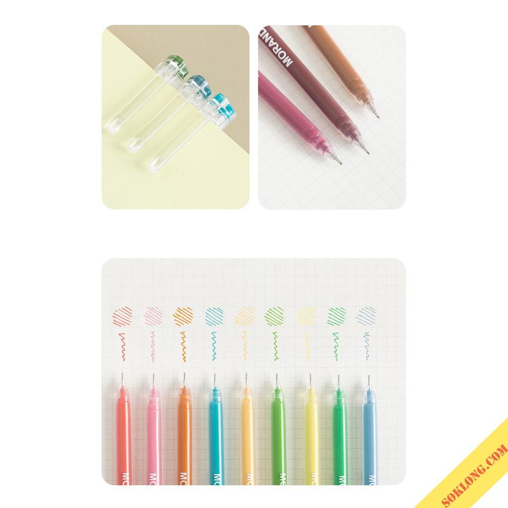 Set 9 bút gel mực Morandi nhiều màu - màu sắc tươi xinh - VPP THIÊN ÁI