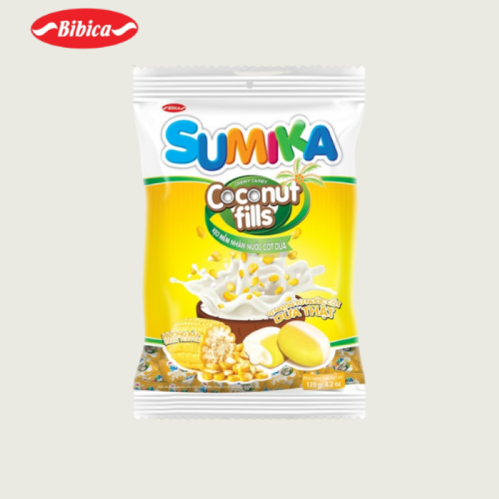 Kẹo mềm Sumika Bắp Cốm Đậu Đỏ nhân nước cốt dừa túi 120g