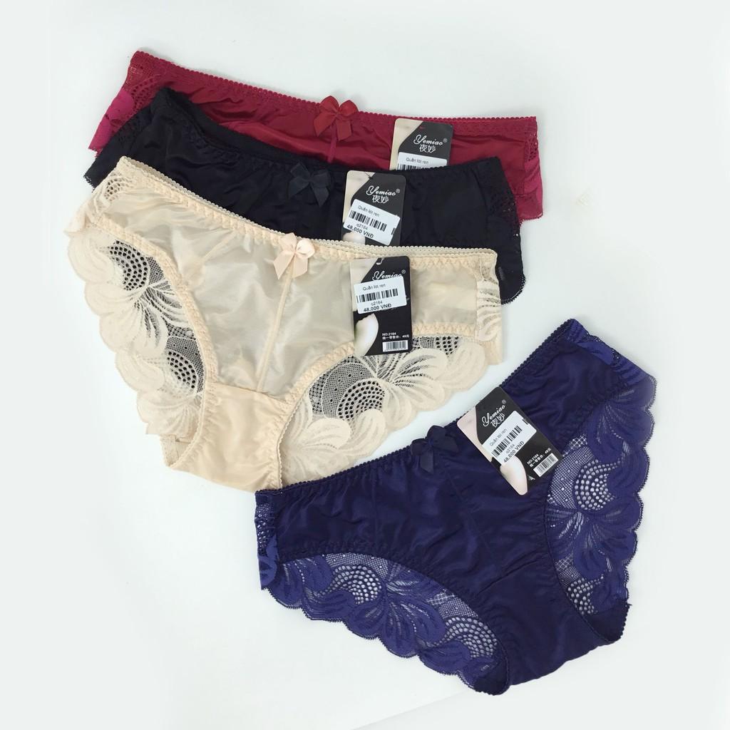 Quần Lót Ren Nữ Pha Cotton Lạnh Hàng Quảng Châu Cao Cấp Phù Hợp Với Người Từ 45kg - 58kg | Nhiều Màu