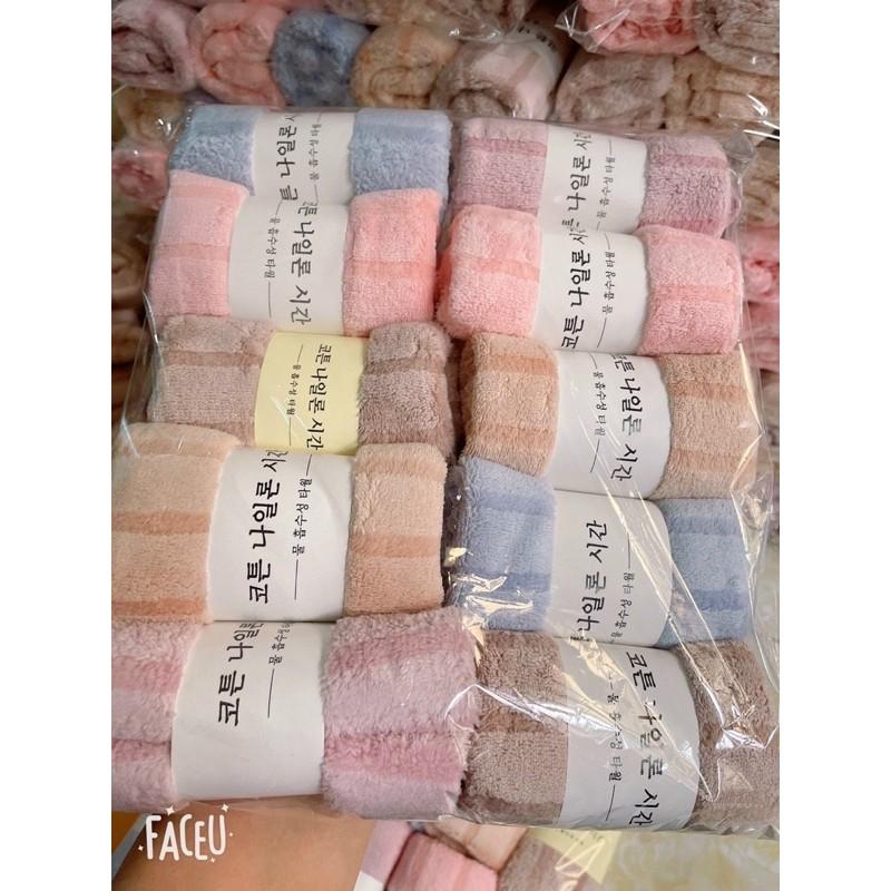 Set 10 khăn mặt cotton xuất Hàn