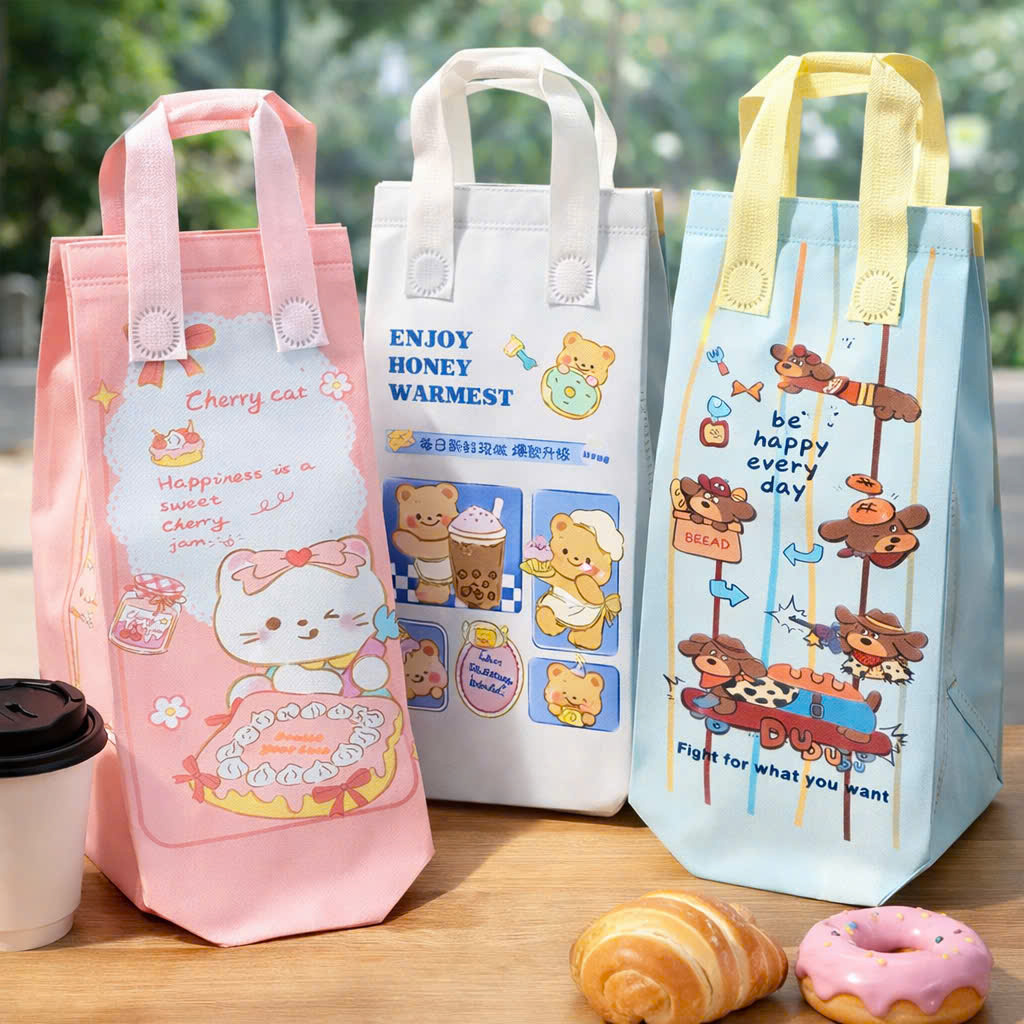 Túi Đựng Ly  Giữ Nhiệt Có Quai Xách Tiện Lợi Nhiều Hình 30x11x11cm