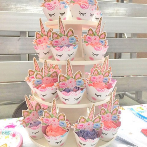 Ly và Tem cắm bánh cupcake kỳ lân Unicorn topper upkp34