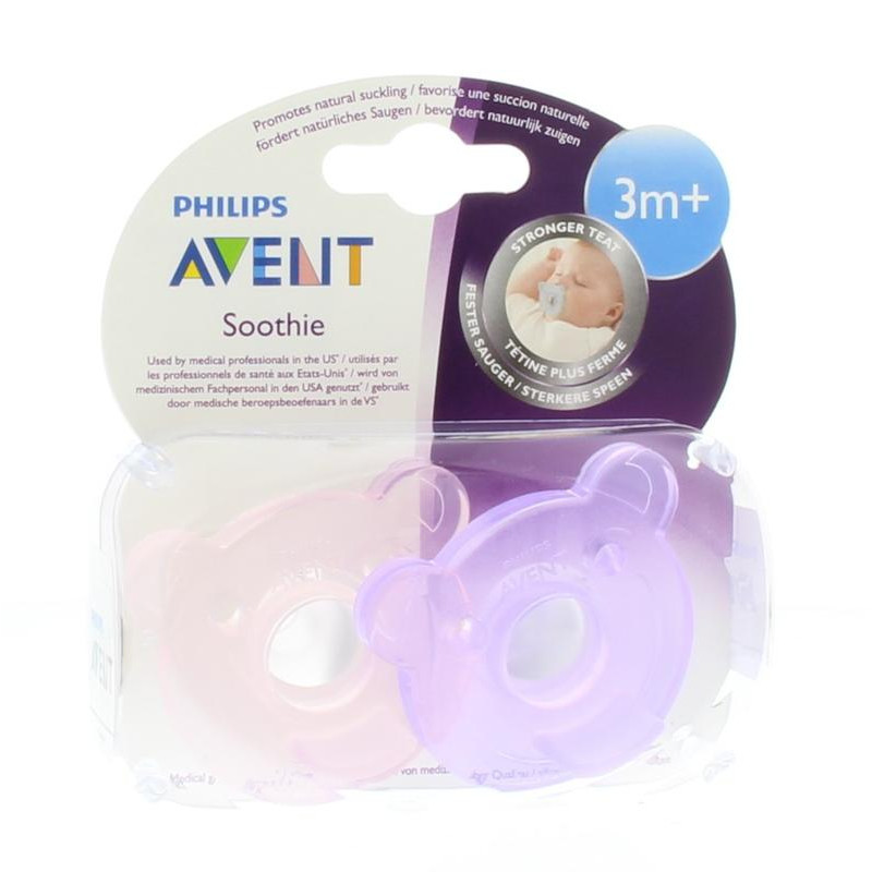 Vỉ 2 núm ty ngậm đúc khối Philips Avent chuẩn y tế SCF194/03 cho bé từ 3-18 tháng