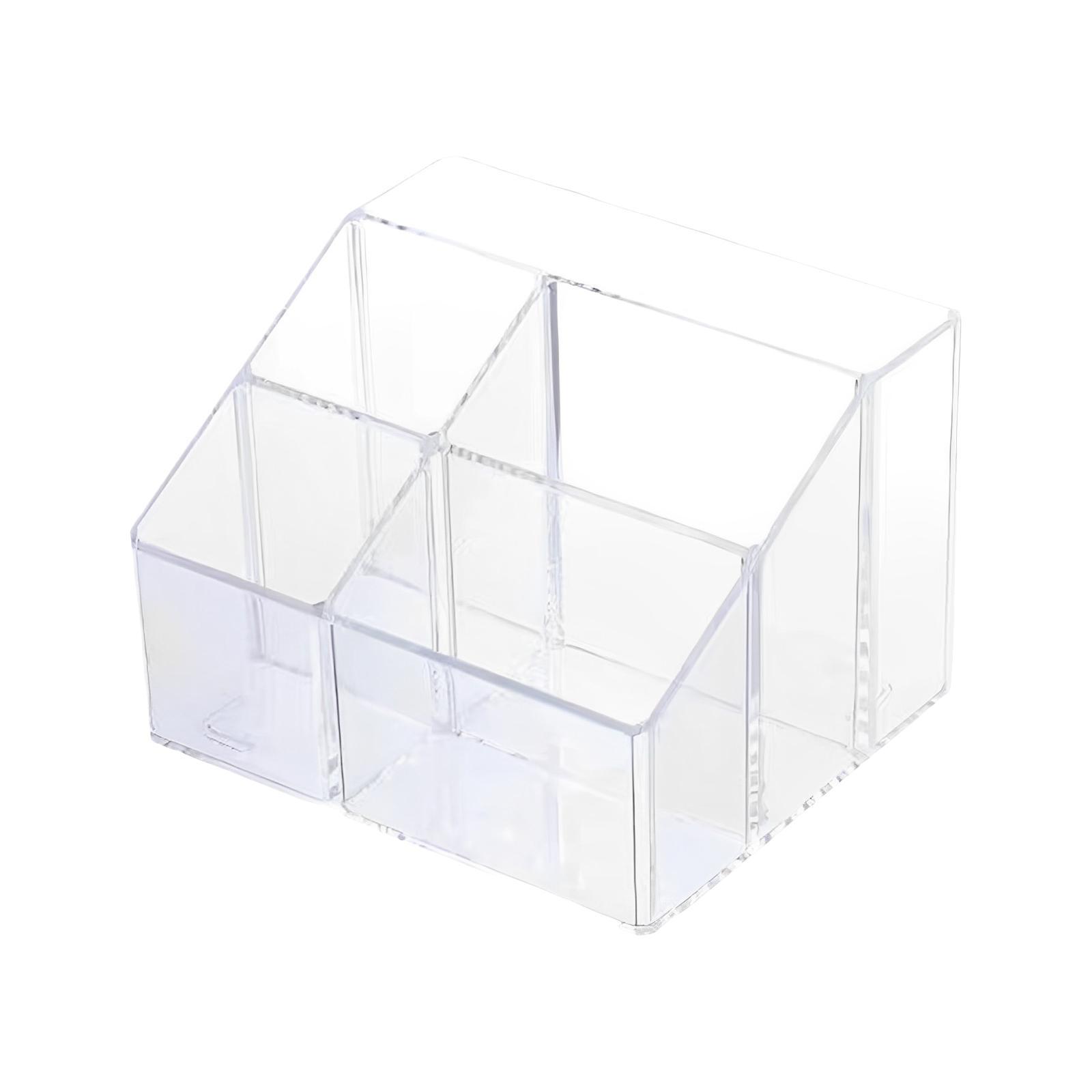 Desktop Storage Organizer Acrylic Pencil Pen Holder Storage Box Makeup Brushes Organizer Transparent for Kitchen Brushes Bathroom Stationery