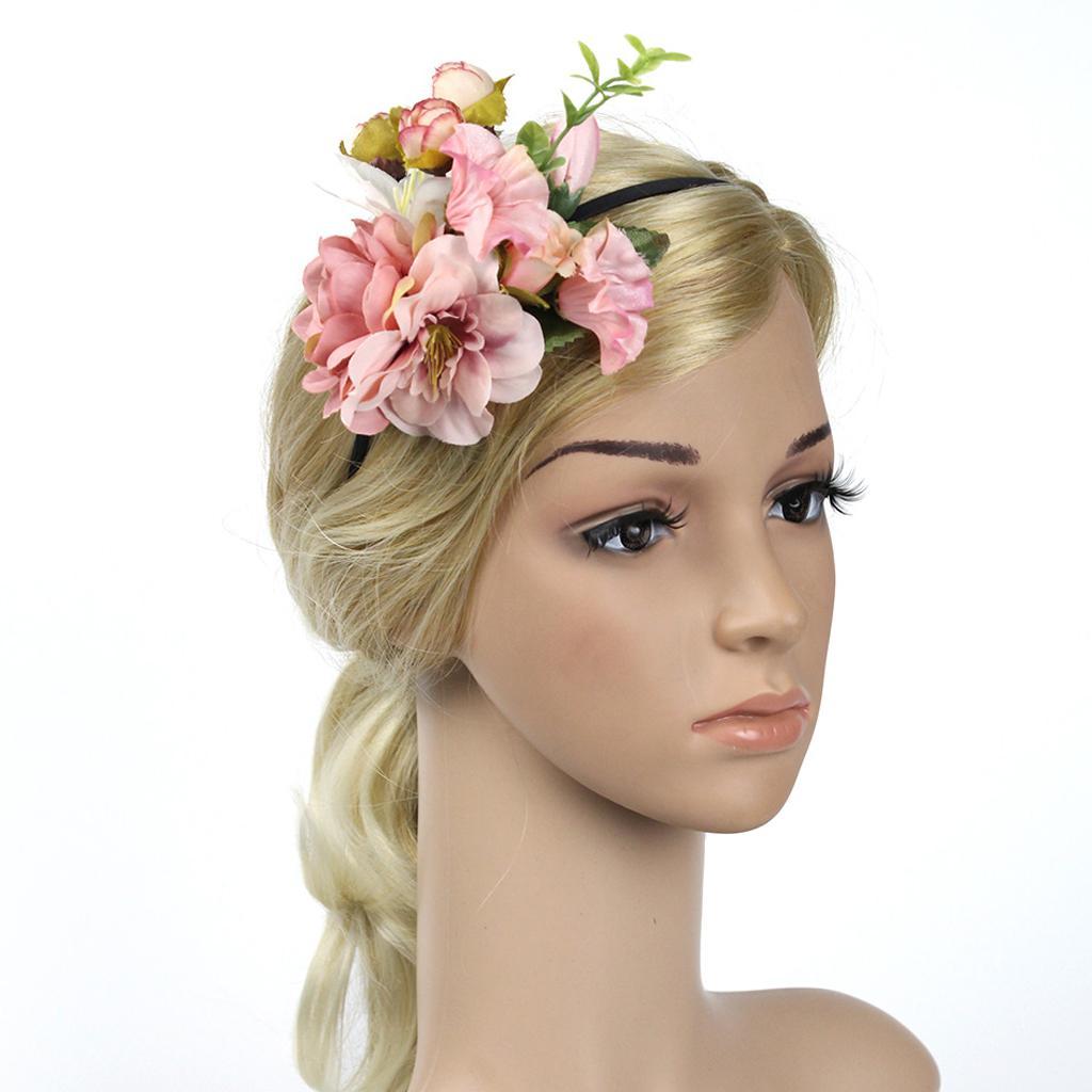 Princess Boho Flower Leaf Crown Headband Wedding Bridal Hairband Women Hair Accessory