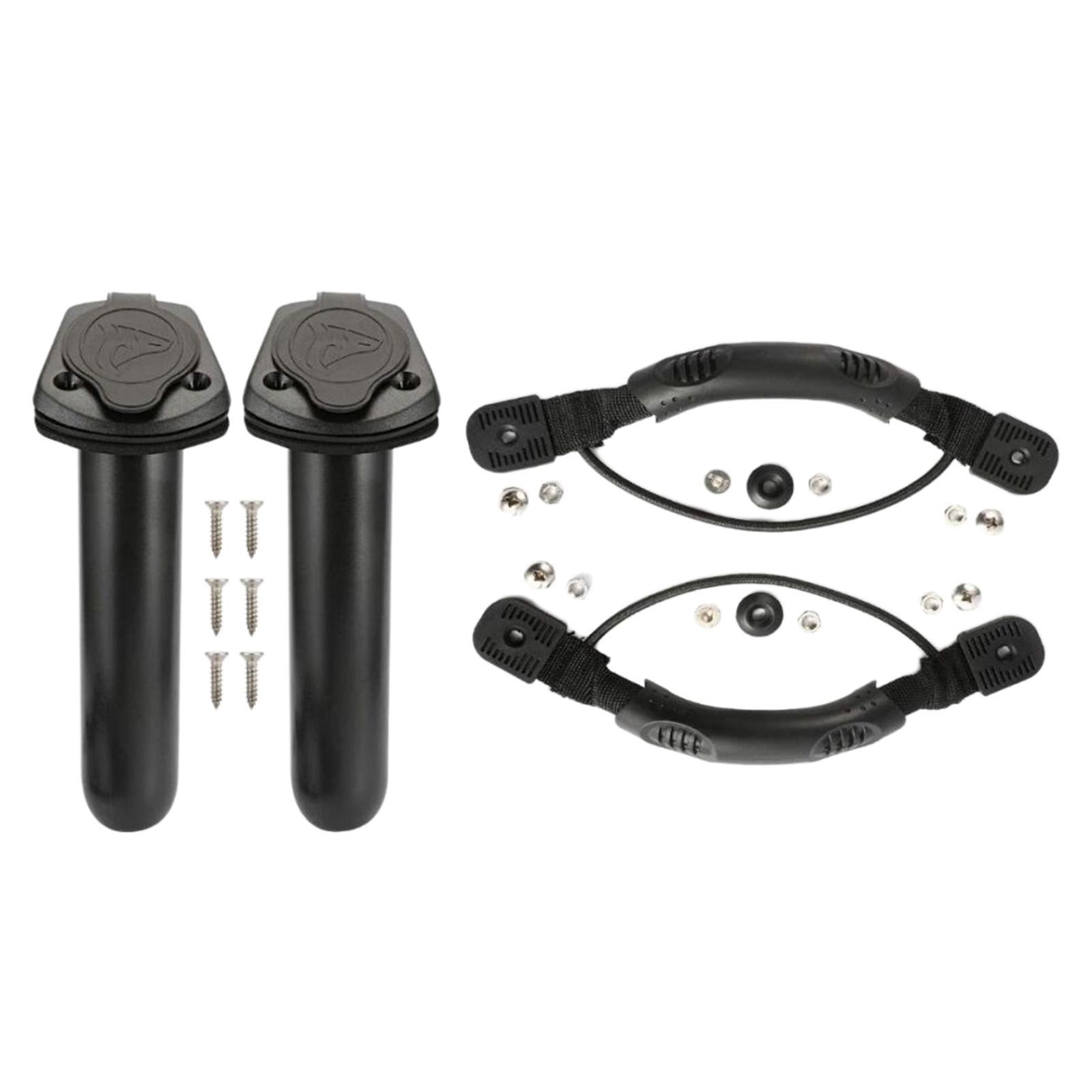 2Pcs Fishing Rod Holder Tube Black Fishing Pole Holder for Yacht Kayak Canoe