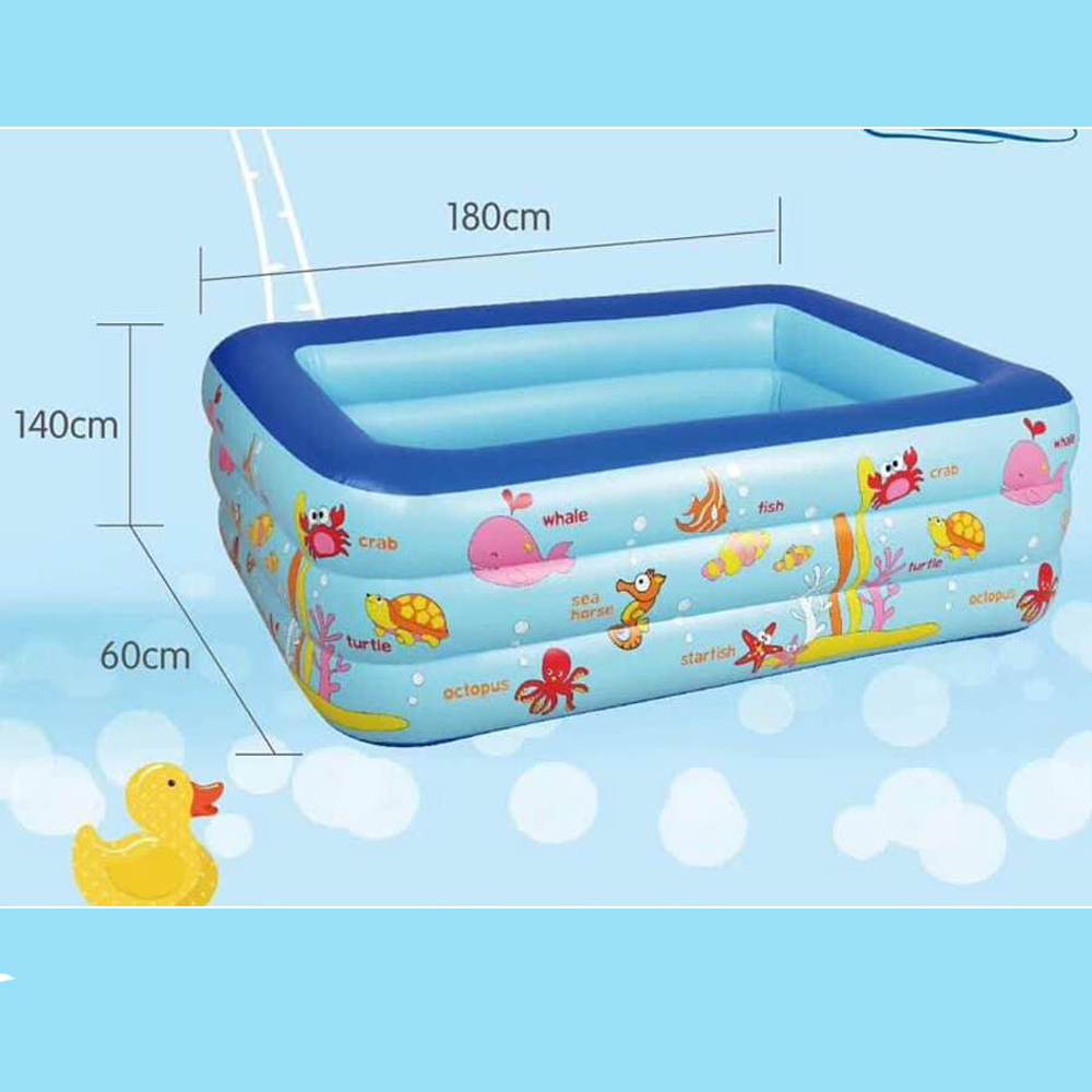 Bể bơi phao cho bé summer baby KT 180*140*60(cm) (kèm 1 lọ keo và 2 miếng dán) (tặng kèm máy bơm điện)