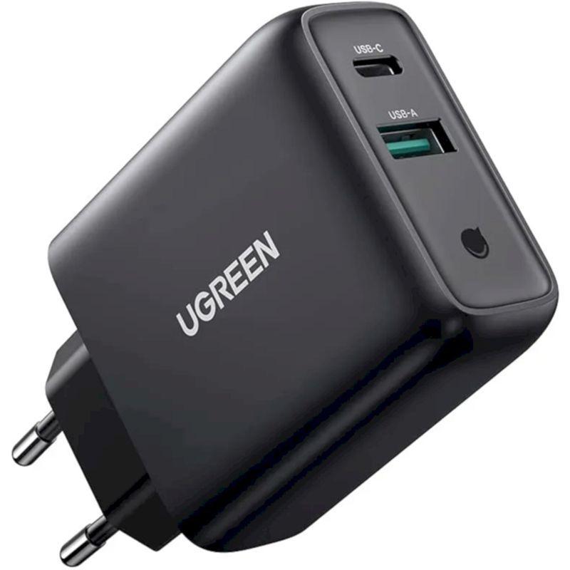 Sạc nhanh chuẩn quick charge 3.0 4.0 sạc USB A và type C màu đen Ugreen 10217 36W QC4.0 - CD170 - HÀNG CHÍNH HÃNG