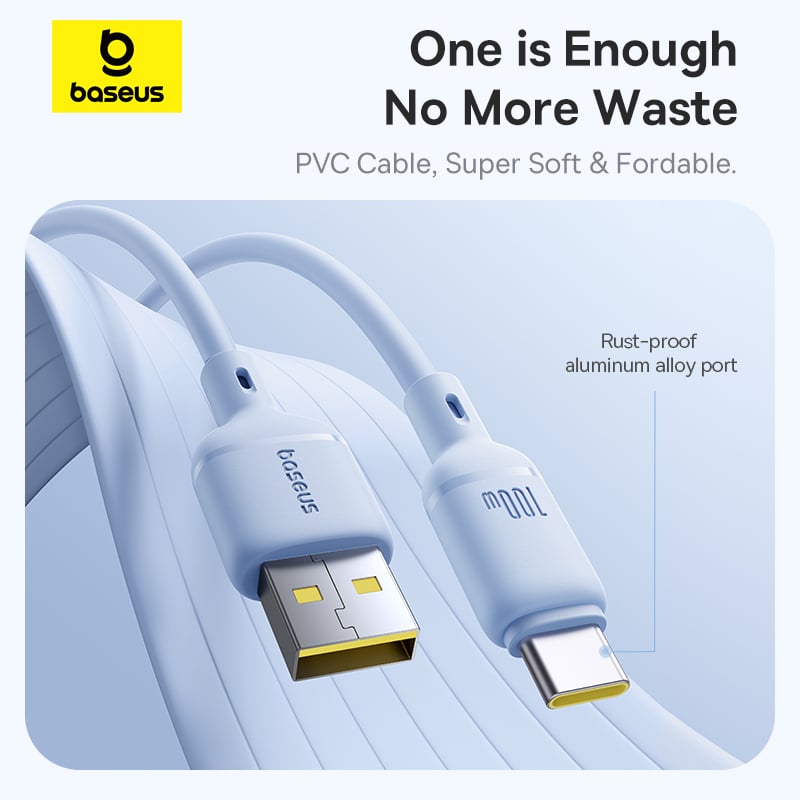 Cáp Sạc Nhanh Baseus Silky Series USB to Type-C 100W (480Mbps) - Hàng chính hãng