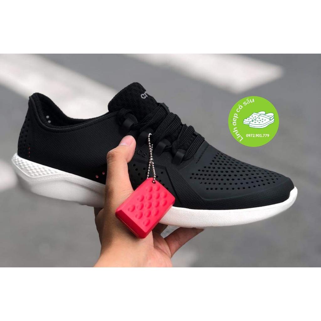 Giày nhựa buộc dây cross liter pacer nam nữ màu đen êm, mềm, hàng xịn, full box