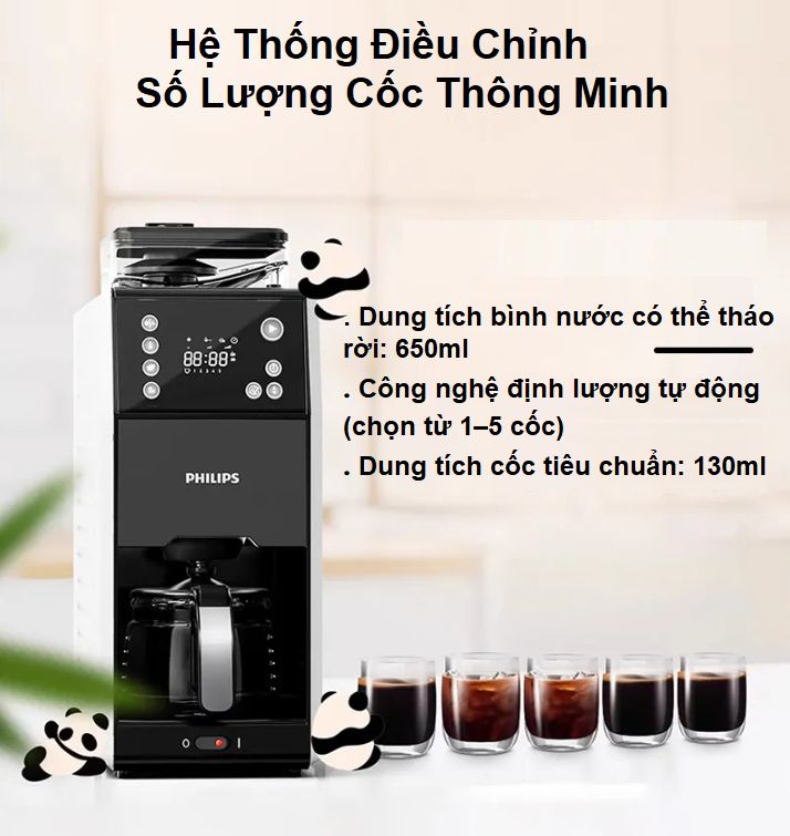 [HÀNG NHẬP KHẨU] Máy pha cà phê Drip xay và pha tự động, thương hiệu Hà Lan cao cấp Philips - HD7901/10