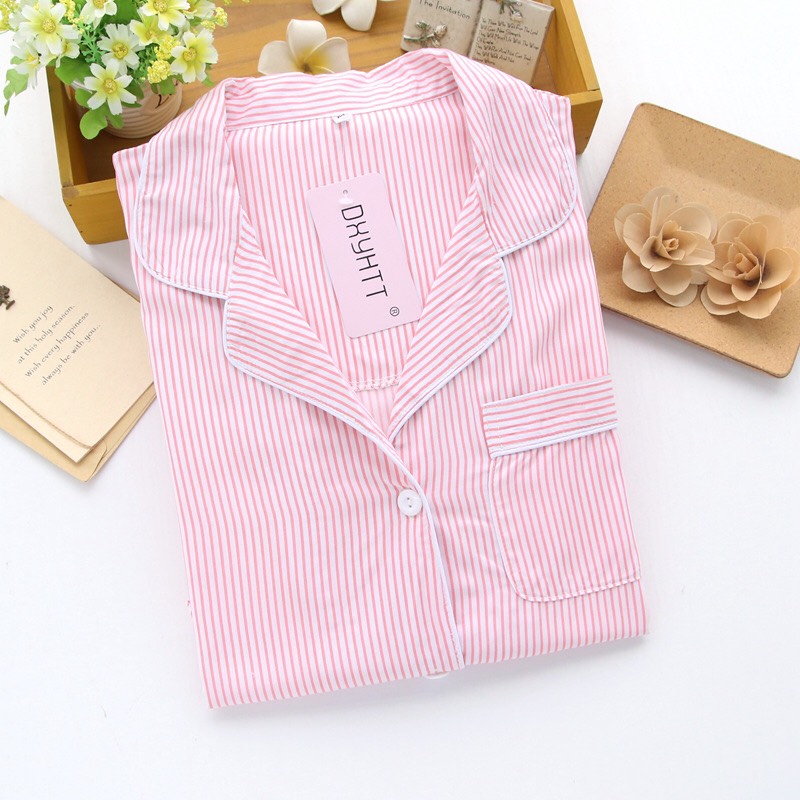 Váy ngủ 2 dây thun mềm mịn, thoáng mát [VN01 - Kẻ xanh - M