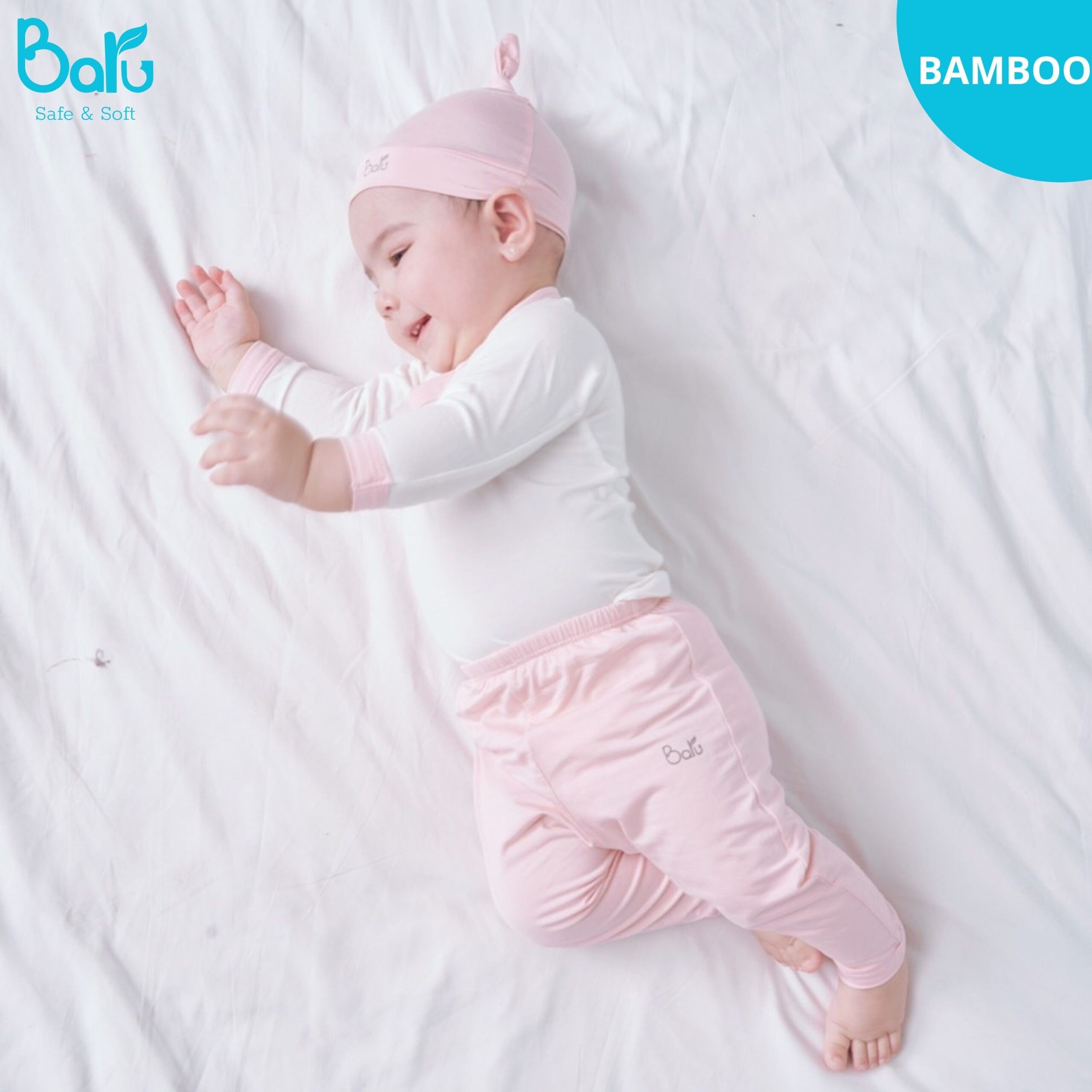 Bộ dài tay cài chéo  BARU chất liệu cotton thu đông cho sơ sinh ( 0-6M )