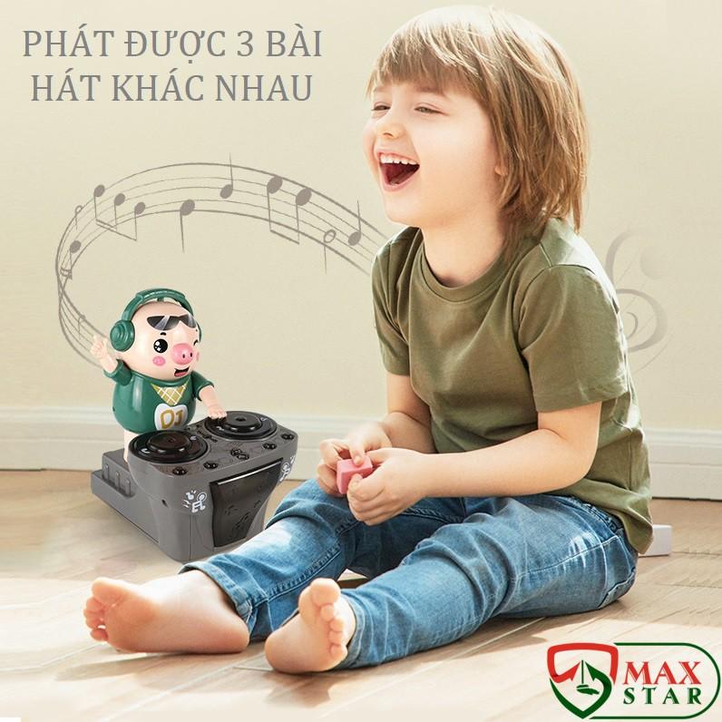 Heo phát nhạc Đồ chơi heo chơi DJ di chuyển nhảy múa phát nhạc đèn nháy dễ thương cho bé