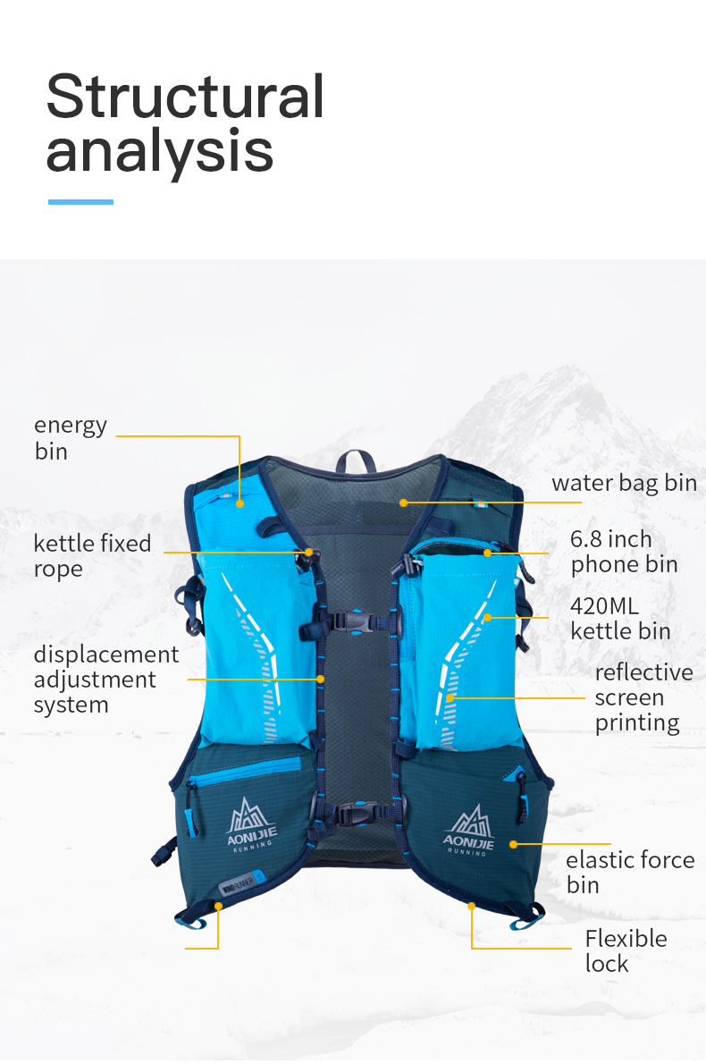 Balo Vest Nước Thể Thao Chạy Bộ Chạy Trail Leo Núi Trekking Aonijie C9104S 18L