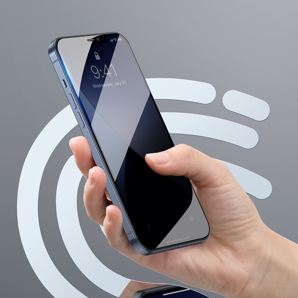Miếng dán kính cường lực Full 3D Baseus cho iPhone 12 Pro Max, phủ Nano siêu mỏng 0,25mm - Hàng chính hãng