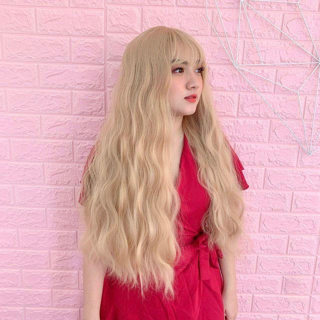 Tóc giả nguyên đầu xù dài ️ ️ tóc nguyên đầu tặng kèm lưới