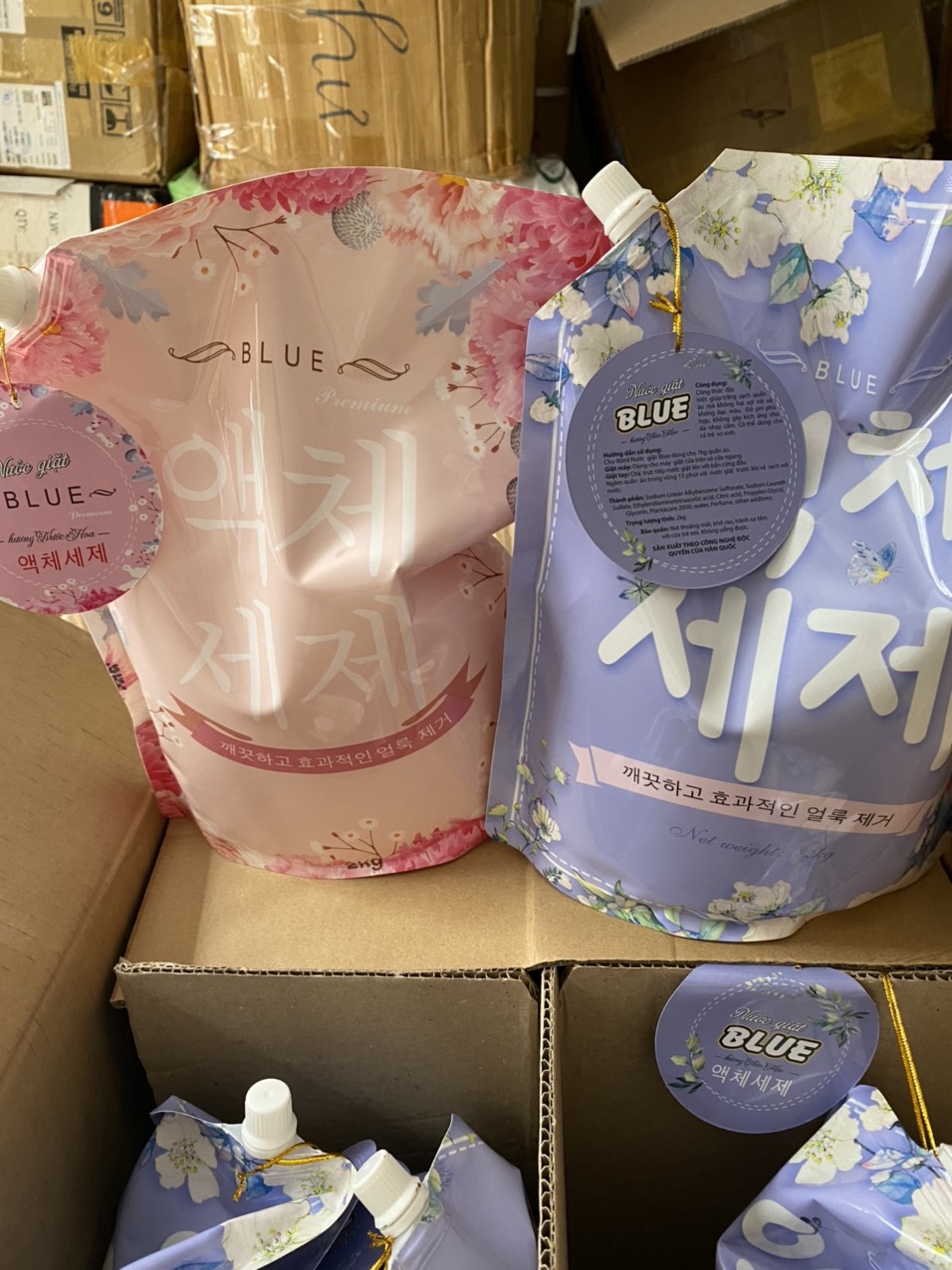 Nước Giặt Xả Siêu Thơm Blue Hàn Quốc Túi 2kg