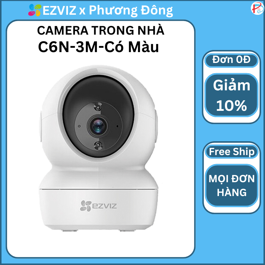 Camera Wifi Ezviz thông minh EZVIZ C6N Pro 2K 3MP, quay quét 360°, Nhận Dạng Dáng Người với thuật toán AI, Có màu đêm - hàng chính hãng