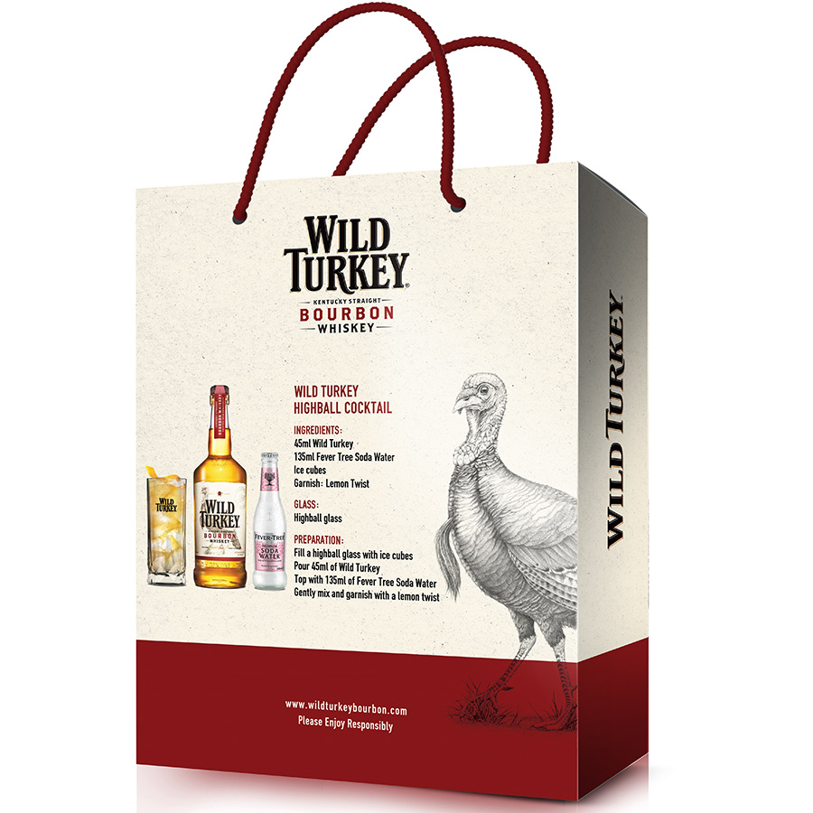 Set WILDTURKEY SODA: Rượu Wild Turkey Kentucky Straight Bourbon 40.5%750ml 02 Fever Tree Soda Water
