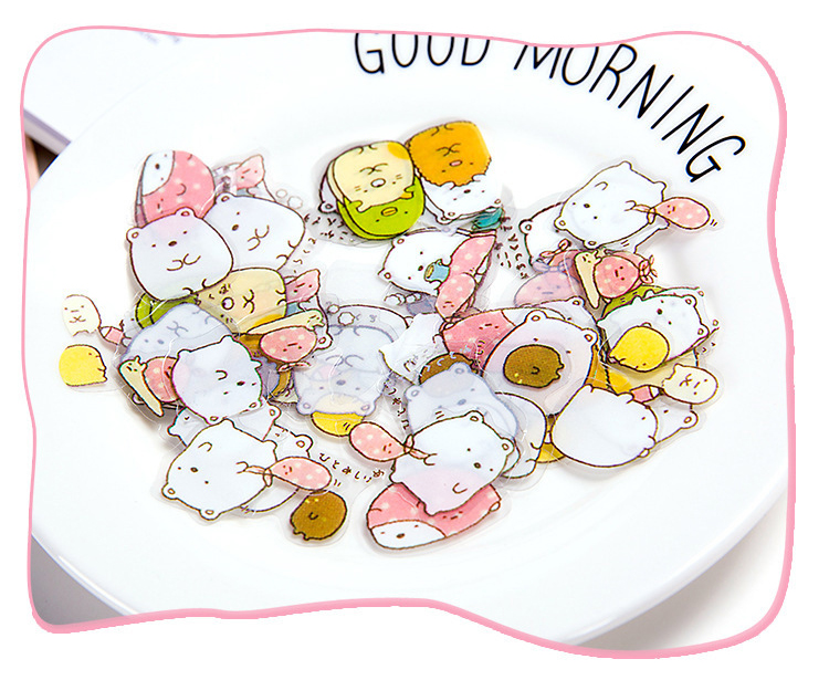 50 Miếng Sticker trang trí Kawaii ( Tặng Kèm Giấy Note Molang)