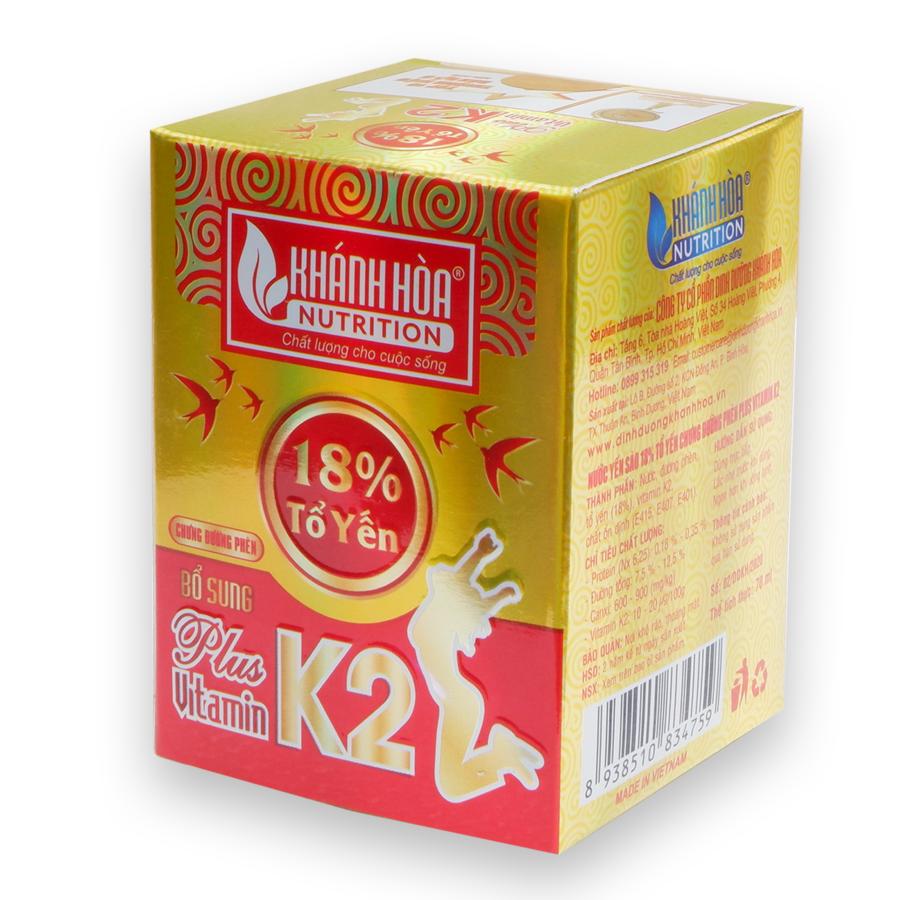 Tổ Yến 18% Chưng Đường Phèn Bổ Sung Vitamin K2 Khánh Hòa Nutrition – Lọ 70ml