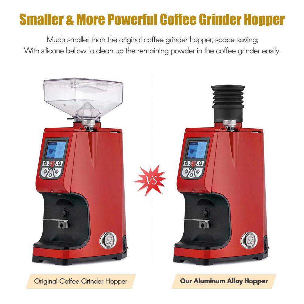Aluminum Alloy Single Dose Hopper with Silicone Bellow Coffee Grinder Accessories Replace for MAZZER mini Coffee Grinder