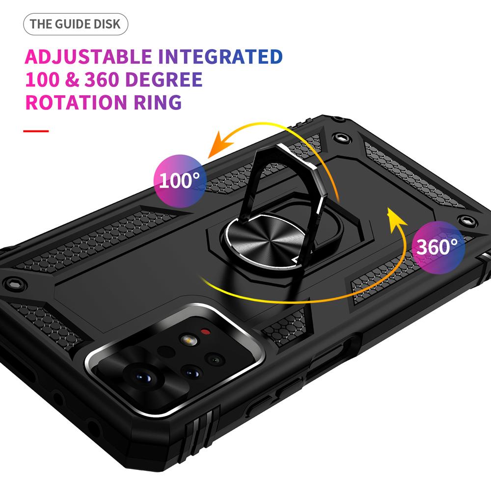 Ốp lưng cho Xiaomi Redmi Note 11 11E Pro 4G 5G chống sốc 2 lớp kèm nhẫn iring làm giá đỡ