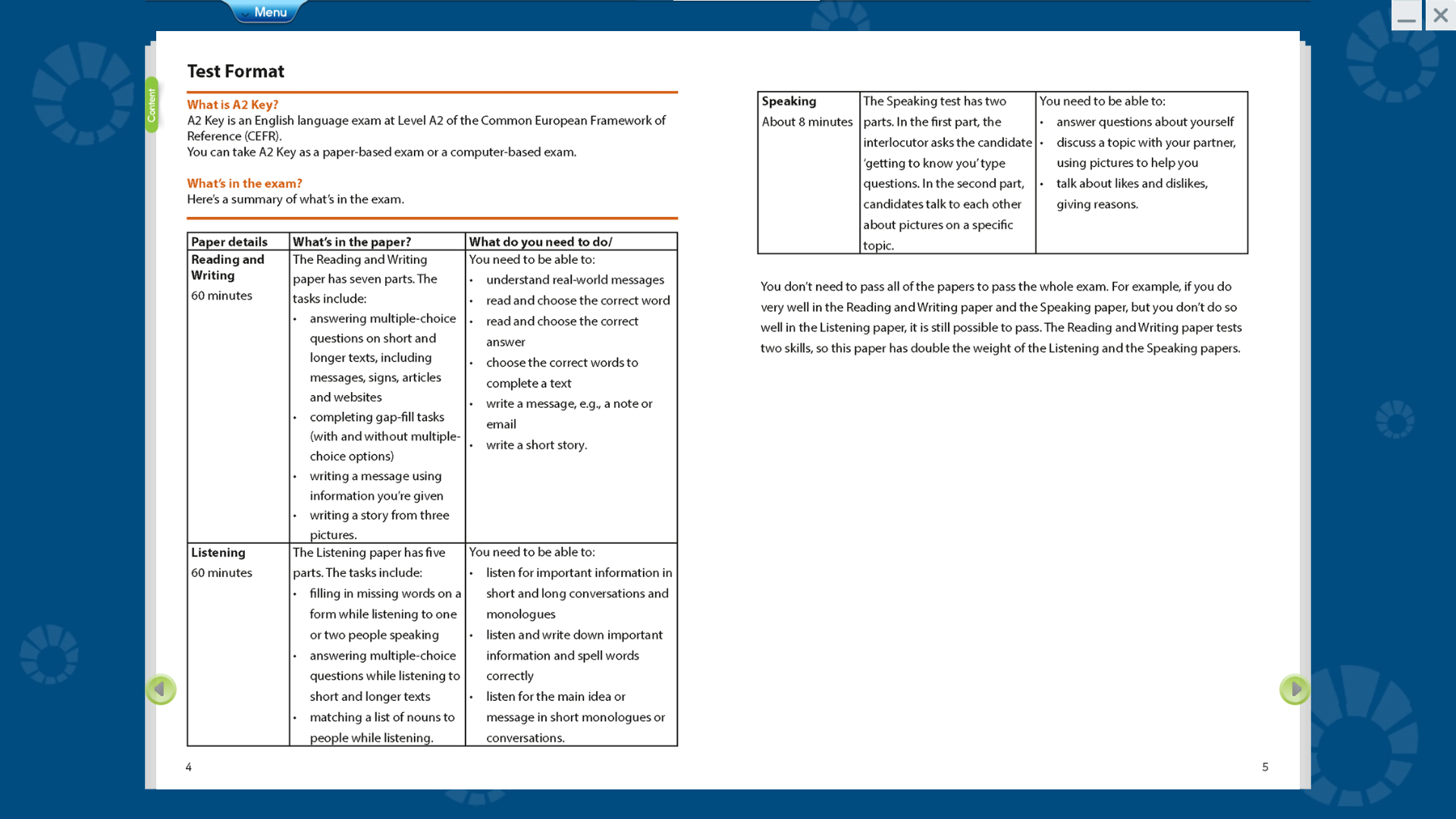 Practice Tests 1-5 Key For Schools A2 Sách mềm sách học sinh