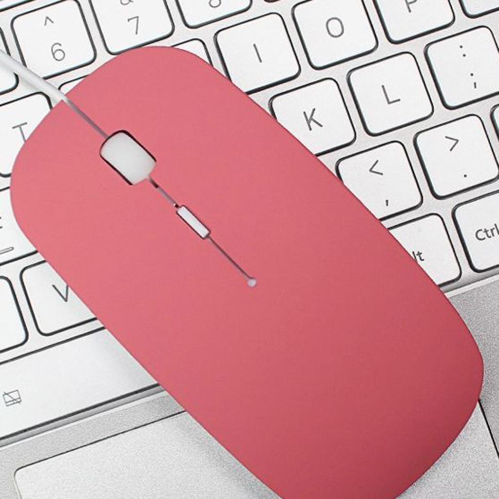 Ultra Thin Slim USB Optical Wired Mouse for PC Laptop Windows Macbook-Pink