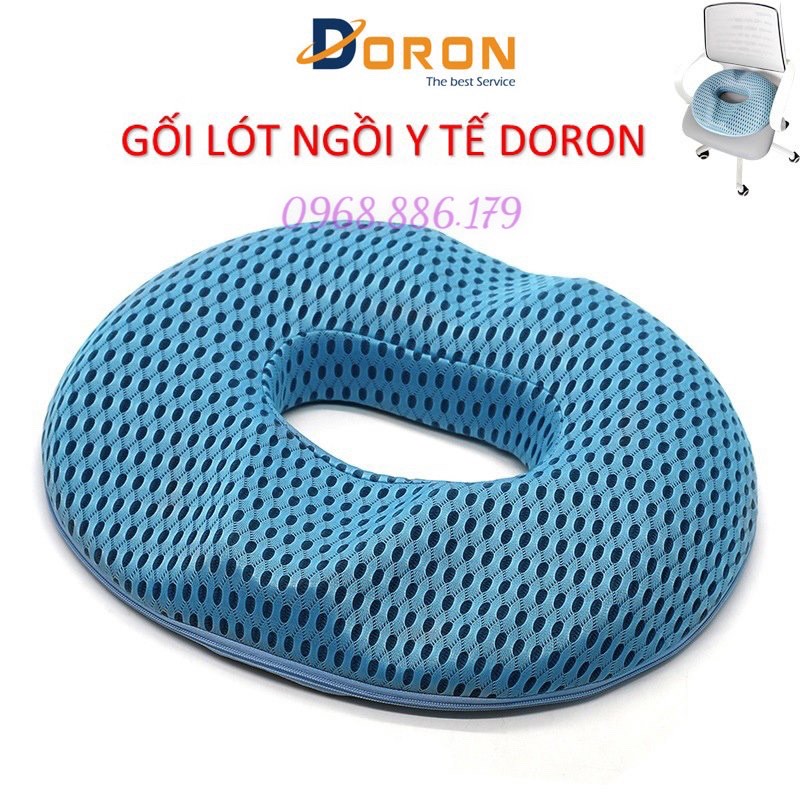 Gối Lót Ngồi Chữ O Công Thái Học Doron Thoáng Khí, Giảm Đau Xương Cụt, Ê Mỏi Mông Cho Dân Văn Phòng, Bà Bầu - Màu Xanh