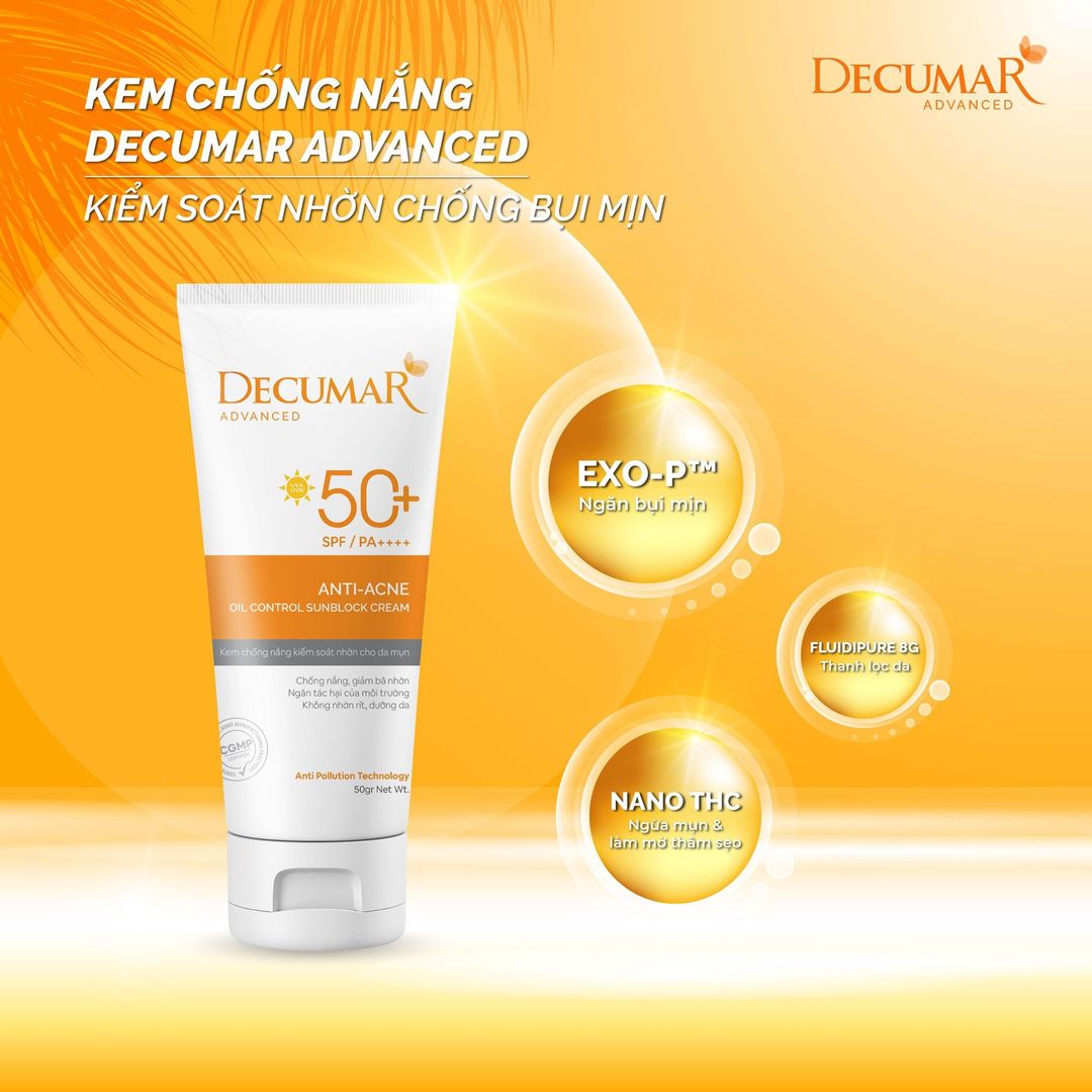 Kem chống nắng Decumar Advaced Sunblock hoàn toàn mới 50g