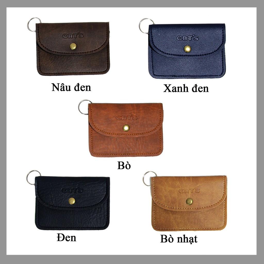 Ví mini đựng thẻ Zenkastore đựng card thẻ atm đựng tiền lẻ vé xe ví móc khóa bằng da cao cấp rất tiện dụng
