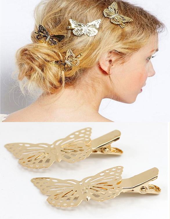 Set 2 Kẹp bướm vàng