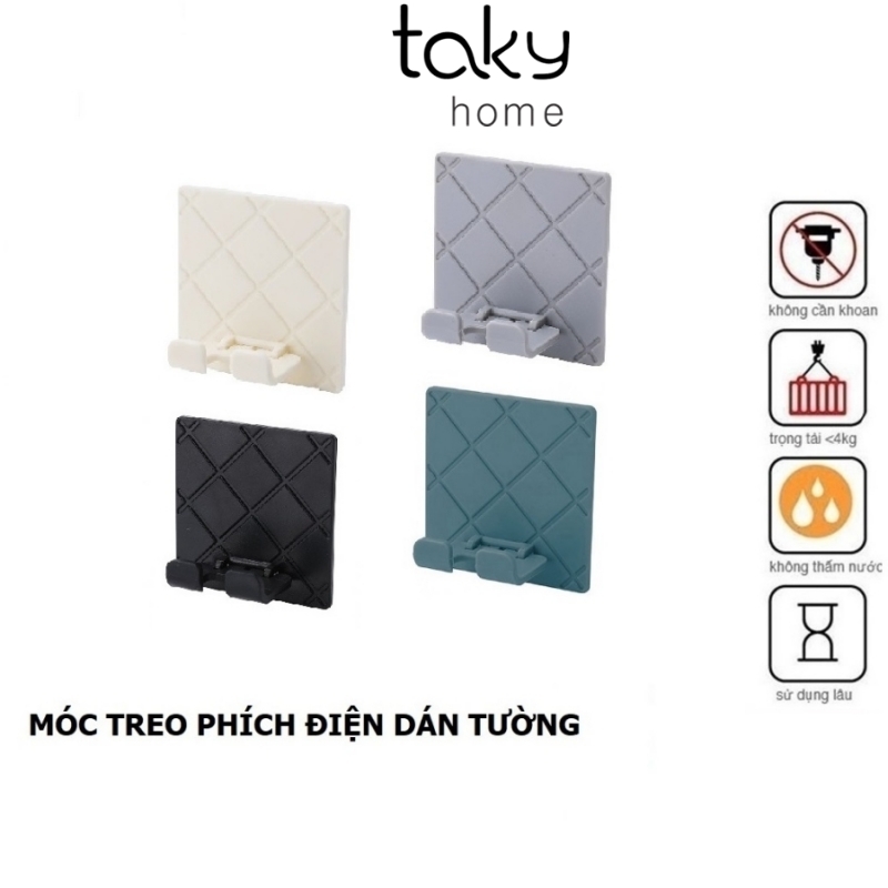 Móc Đa Năng Dán Tường Gài Phích Điện Và Treo Đồ, Móc Treo Đồ Dùng Nhà Bếp, Dễ Dàng Sử Dụng, Tiện Dụng Cho Gia Đình. Taky Home 2236