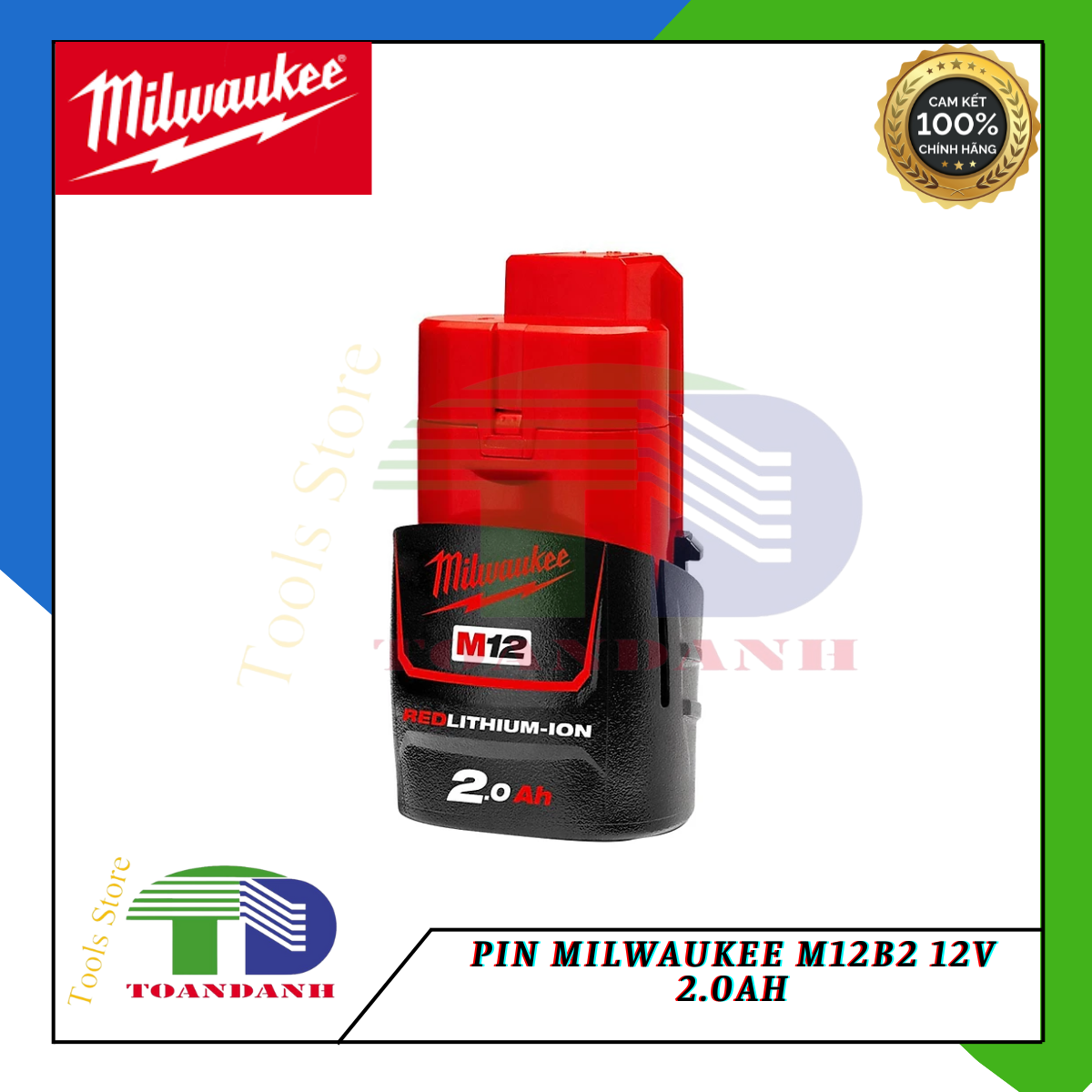 Pin Milwaukee M12B2 12V 2.0Ah