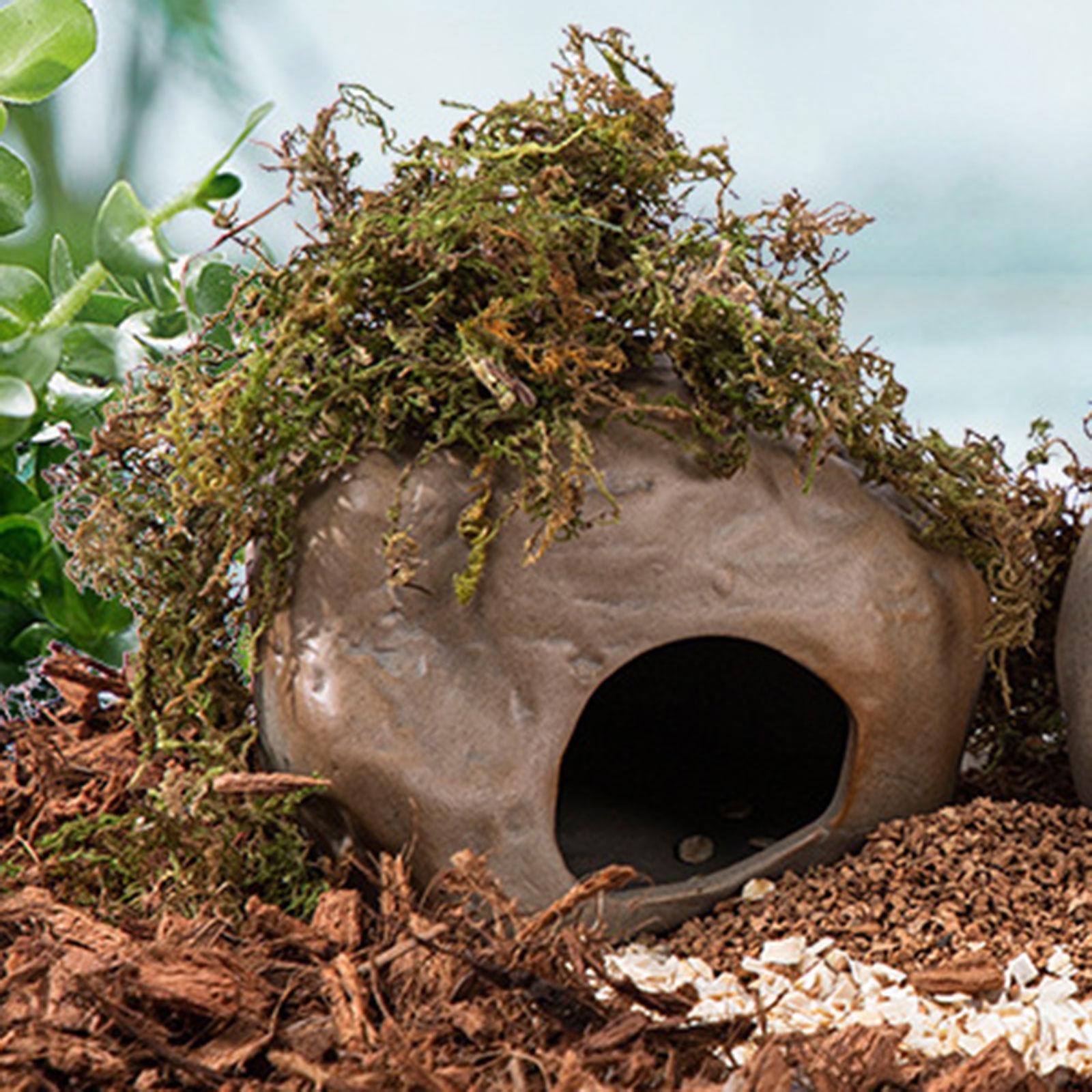 Stone Shape Hamster Hideout House Landscaping Hideaway Small Animals Cage Pets Habitat House Critter Bath for Dwarf Chipmunk Mice Gerbils