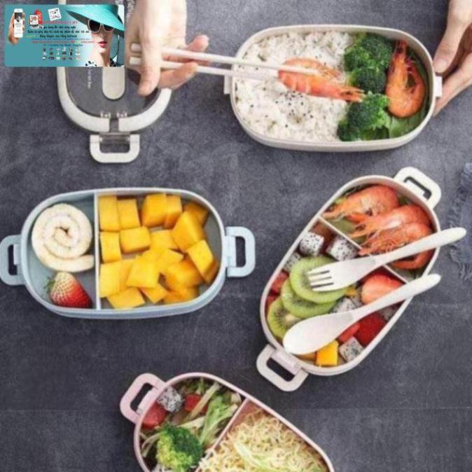Hộp đựng cơm lúa mạch 2 tầng