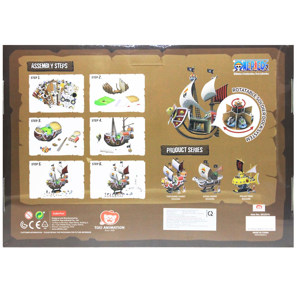 Đồ Chơi Lắp Ráp Mô Hình Giấy 3D One Piece - Thuyền Thousand Sunny Plus - CubicFun DS1027H (244 Mảnh Ghép)