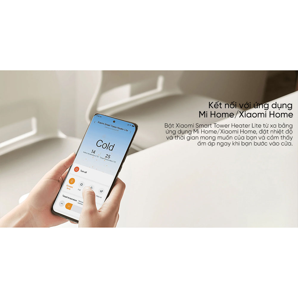 Máy quạt sưởi Xiaomi Smart Tower Heater Lite - Hàng nhập khẩu