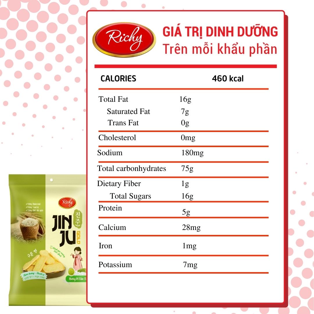 Bánh Gạo Nướng Hàn Quốc JinJu Vị Cốm Sữa 134,4g
