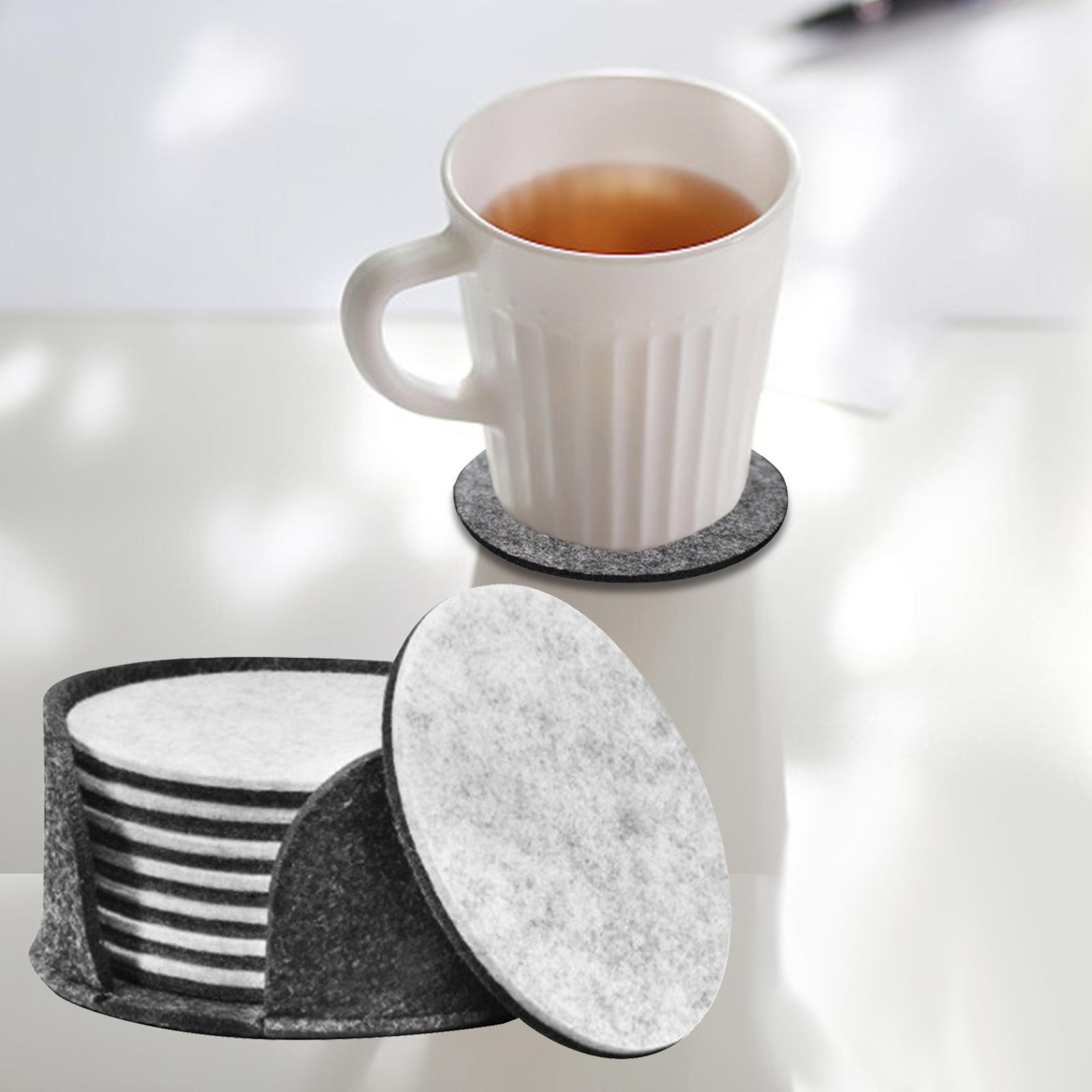 Felt Drink Coasters Set Table Coasters Anti Slip Placemat 10cm for Office