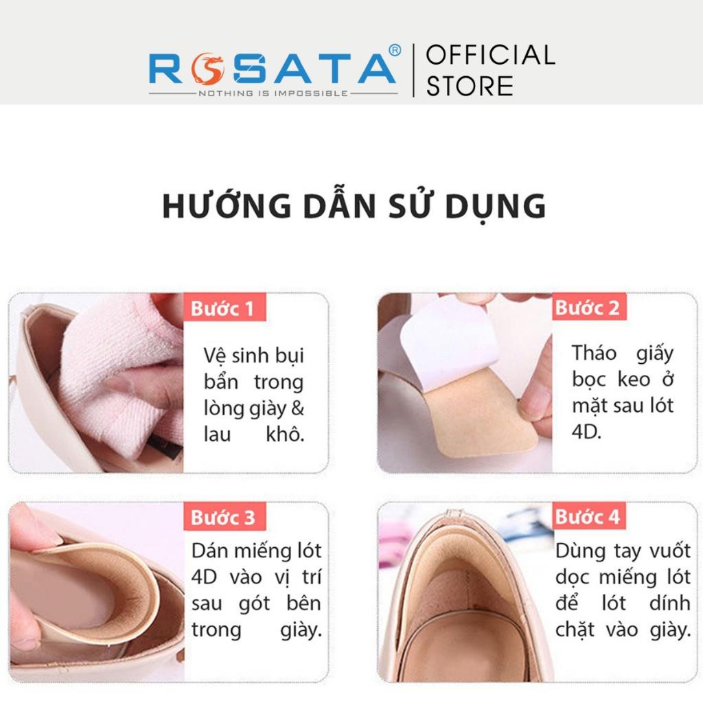 Miếng lót giày ROSATA bảo vệ gót sau giảm đau chân cho nữ cao cấp 4D