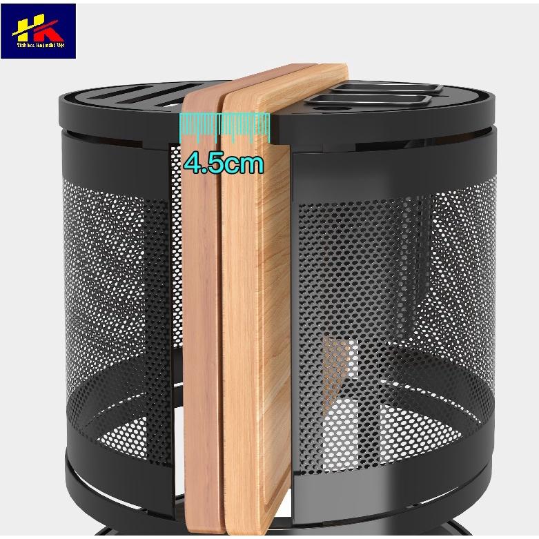 Kệ để dao thớt tròn, Giá đựng đồ đa năng xoay 360 độ chất liệu thép không gỉ - Hồng Kỳ