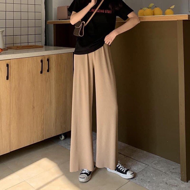 Quần ống rộng len tăm siêu hot PHONG CÁCH