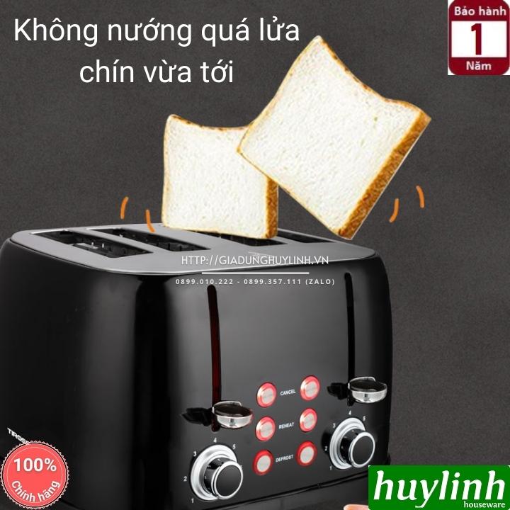 Máy nướng bánh mì sandwich 4 ngăn Tiross TS9660 - 1600W - Hàng chính hãng