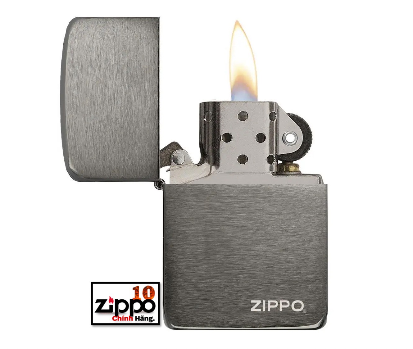 Bật Lửa Zippo 24485 Replica 1941 Black Ice with Logo - Chính hãng 100%