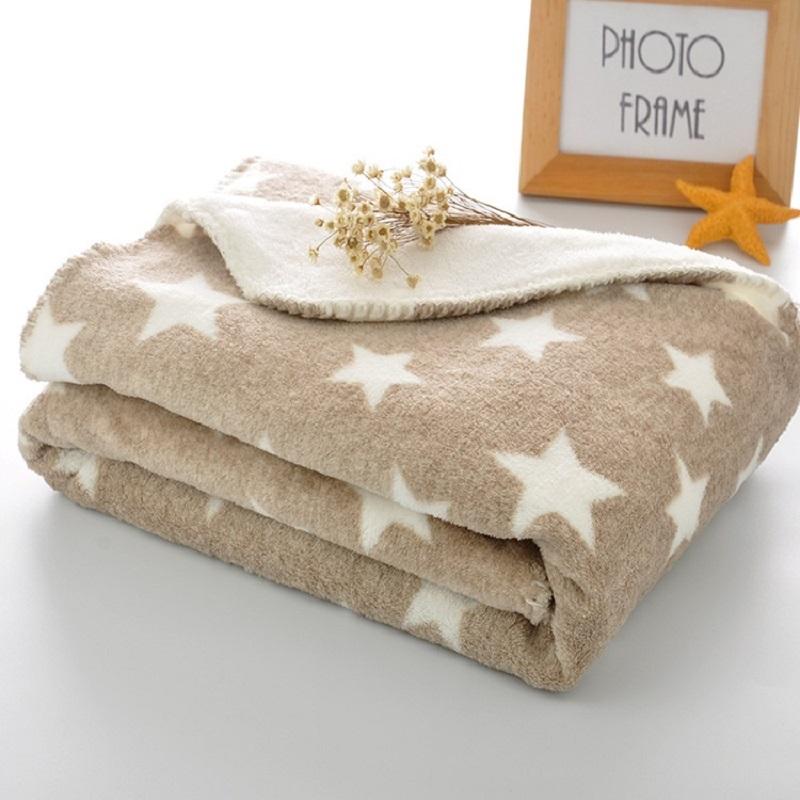 Chăn Bộ Bé Nhiệt Nỉ Mặc Sao Chăn Trẻ Sơ Sinh Đầm Ngủ Trưa Nhận Xe Đẩy Bọc Cho Sơ Sinh Bebe Chăn