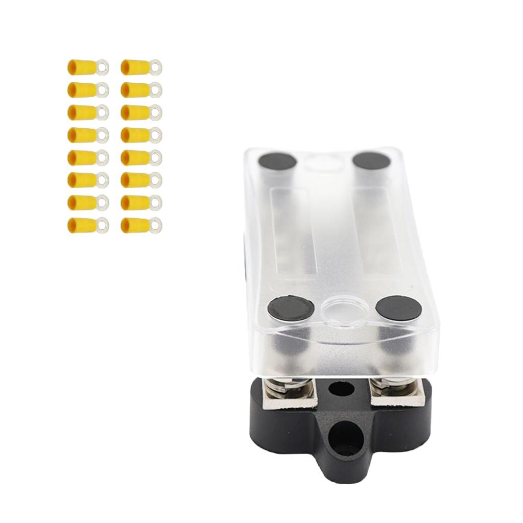 Marine Boat 100A Dual Bar Power Distribution Block for 16 Terminals